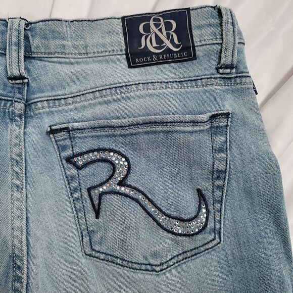 Rock and Republic Jeans Y2K Style Blue Ripped - Picture 6 of 8